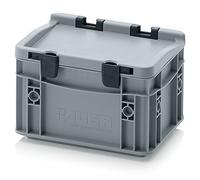 Euro Bac + couvercle à charnière ED 215/12 HG Boîte de rangement empilable 20 x 15 x 13,5 cm Boîte industrielle eurobox box
