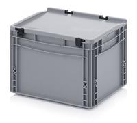Euro Bac + couvercle à charnière ED 43/27 HG Boîte de rangement empilable 40 x 30 x 28,5 cm Boîte industrielle eurobox box
