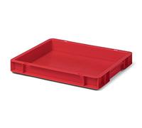 Euro Boîte Empilable Hauteur 50 mm, L x l = 400 x 300 mm, murs et sol fermé, 4,5 l, en PP, couleur rouge