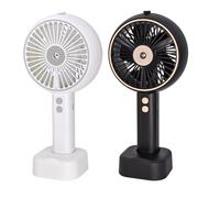 EURO MARKETING MANUFACTURING Fresh Breeze Ventilateur Portable Rechargeable avec nébuliseur, Couleurs Assorties Blanc ou Noir, Unique