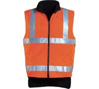 Euro Protection réversible-Veste haute visibilité Polyester enduit pu étanche 3 poches divers coloris réversible Noir, Orange