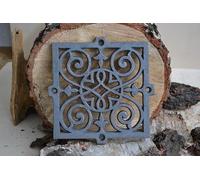 Euro Sezam - Grille de ventilation en fonte - 20,50x1x20,50cm - pour poêles, fours à bois & cheminées - Grille pour air chaud - Grille d’aération pour four, conduit de ventilation (Métallique)