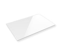 Euro Tische Plaque en verre pour cheminée et plateau de table, 90 x 60 cm, facettes, plaque de protection avec verre de sécurité ESG de 6 mm, plaque de protection anti-étincelles, fond en verre pour