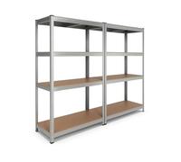EURO VANADIUM Étagère Garage Métal Charge Lourde 160 x 160 cm - Acier | Structure acier galvanisé robuste, 8 plateaux bois MDF, charge totale 640 kg (80 kg par étagère), idéale atelier garage