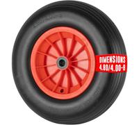 EURO VANADIUM Roue de Brouette Increvable 15 pouces 400 mm - Axe 20 mm - Roue Pleine Anti-Crevaison pour Brouette et Chariot - Pneu Résistant et Durable pour Jardin et Chantier