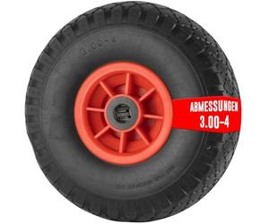 EURO VANADIUM - Roue Diable, 26 x 8,5 cm - Roue Diable Increvable - Roue pour Chariot de Jardin - Axe Central 2 cm - Roue Chariot Remorque de Transport, Profilée Tout Terrain - Solide et Durable