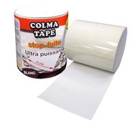 EURO VANADIUM Ruban anti fuite Colmatape 150 cm - Adhésif étanche PVC | Ruban anti fuite Blanc 150 x 10 cm en PVC avec adhésif instantané puissant, étanche à l'eau et à l'air, applicable sous l'eau
