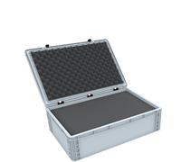 Eurobox 600 x 400 x 185 avec mousse alvéolée et couvercle à charnières