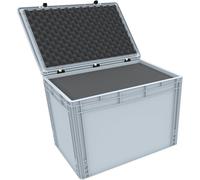 Eurobox avec couvercle à charnières et mousse alvéolée, 600 x 400 x 435 mm