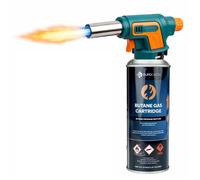 Eurocatch Chalumeau à Gaz 1300°C - Allumage Électrique - Flamme Réglable - Cartouche Butane 227g Incluse - Chalumeau Pâtisserie