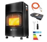 Eurocatch Chauffage au gaz - Chauffage mobile avec tuyau et régulateur de pression - Noir - 4200 W - plaque chauffante en céramique