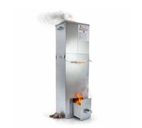 Eurocatch Fumoir Télescopique Carré 101 cm - Smoker Extérieur avec Thermomètre et 10 Crochets