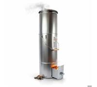 Eurocatch Fumoir Téléscopique Rond 101 cm - Smoker Extérieur avec Thermomètre et 10 Crochets - Armoire à Fumer en Métal Galvanisé