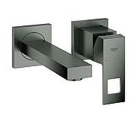 Eurocube Grohe match0 19895AL0 graphite dur brossé, mitigeur lavabo 2 trous, saillie 17, 2000 cm