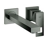 Eurocube Grohe match0 23447AL0 graphite dur brossé, mitigeur lavabo 2 trous, saillie 231 mm