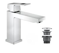 Eurocube Set Mitigeur monocommande 1/2" Lavabo Taille M + Bonde clic clac Grohe pour lavabo avec trop-plein (23446000-CLICCLAC)