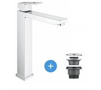 Eurocube Set Mitigeur monocommande 1/2" LavaboTaille XL + Bonde clic clac Grohe pour lavabo avec trop-plein (23406000-CLICCLAC)