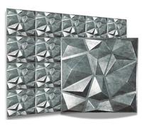 Eurodeco Lot de 12 panneaux muraux en plastique PVC, 3 m², aspect 3D, 50 x 50 cm, pour salle de jeu, plafond, bronze rouille D094