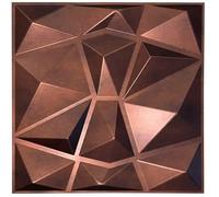 Eurodeco Lot de 12 panneaux muraux en plastique PVC, 3 m², aspect 3D, 50 x 50 cm, pour salle de jeu, plafond, en cuivre D094