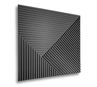 Eurodeco Lot de 12 panneaux muraux en plastique PVC, 3 m², aspect 3D, 50 x 50 cm, pour salle de jeu, plafond, (noirs D168)