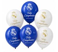 EuroFiestas, Ballon Anniversaire Real Madrid, Décoration Anniversaire Football Pour Enfant, Accessoire Fête Foot, Table Supporter Et Goûter De Fête (JAniv)