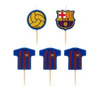 EuroFiestas, Bougies Anniversaire FC Barcelona pour Gâteau, 5 Unités | Décoration Gâteau FC Barcelona pour Anniversaires d’Enfants et Fêtes de Football