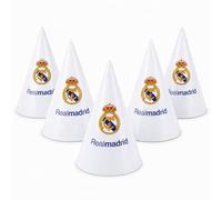 EuroFiestas, Chapeaux Real Madrid De Fête, 6 Pièces 15 cm, Décoration Anniversaire Football Pour Enfant, Accessoires Fête Foot Et Table Supporter