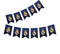EuroFiestas, Guirlande Real Madrid Pour Anniversaire, Décoration Football Fête Enfant, Accessoire Fête Foot Pour Table, Mur, Salle Et Supporter (Blason)