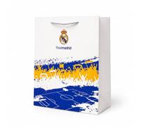 EuroFiestas, Sac Cadeau Real Madrid En Papier Résistant, Décoration Anniversaire Football Pour Enfant, Accessoire Fête Foot Et Emballage Cadeau Supporter (26x12x32, Fan)