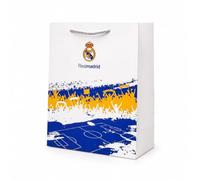 EuroFiestas, Sac Cadeau Real Madrid En Papier Résistant, Décoration Anniversaire Football Pour Enfant, Accessoire Fête Foot Et Emballage Cadeau Supporter (18x10x23, Fan)