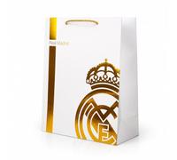 EuroFiestas, Sac Cadeau Real Madrid En Papier Résistant, Décoration Anniversaire Football Pour Enfant, Accessoire Fête Foot Et Emballage Cadeau Supporter (30x12x40, Or)