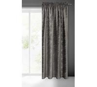 Eurofirany Adria Rideau en Velours avec Galon fronceur - Aspect Velours - 1 pièce - Motif géométrique Moderne et Classique - pour Salon, Chambre à Coucher, Porte de Balcon, 140 x 270 cm - Gtaphite et