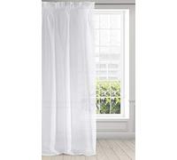 Eurofirany ARGEA Rideau Voilage à Galon Fronceur - 1 pièce. Semi-Transparent Rideau, Draperies, Décorations d'intérieur de Fenêtre de Salon, Chambre, Cuisine, 140x270 cm, Blanc