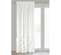 Eurofirany Carli Rideau en Velours, avec Galon fronceur, 1 pièce, Opaque, occultant, Exclusif pour Salon, Chambre à Coucher, 140 x 270 cm, Blanc