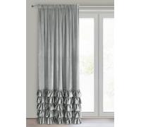 Eurofirany Carli Rideau en Velours, avec Galon fronceur, 1 pièce, Opaque, occultant, Exclusif pour Salon, Chambre à Coucher, 140 x 270 cm, Gris