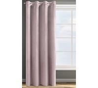 Eurofirany Design91 Rosa Rideau en Velours Doux Uni Opaque avec Oeillets - 1 Unité, Moelleux, Panneau Drapé, Classique, Élégant, Salon, Chambre, 200 g/m², 140x250 cm, Vieux Rose