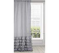 Eurofirany Dolly Rideau Gothique, Rideau Voilage Ruban à Volants, Rideau Transparent avec Galon Fronceur - 1 unité, Rideau de Fenêtre, pour Chambre à Coucher, Salon, 140x250 cm, Gris Acier