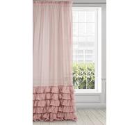 Eurofirany Dolly Rideau Gothique, Rideau Voilage Ruban à Volants, Rideau Transparent avec Galon Fronceur - 1 unité, Rideau de Fenêtre, pour Chambre à Coucher, Salon, 140x250 cm, Poudre