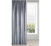 Eurofirany Essme Rideau Brillant à Galon fronceur Lisse Tendance élégant de qualité supérieure pour Chambre à Coucher, Salon, argenté 140 x 270 cm