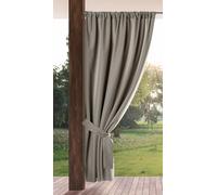 Eurofirany Garden Rideau d'Extérieur à Passe-Tringle, 1 Pièce, Occultant & Imperméable, Protection UV, pour Balcon Terrasse Pergola, 155x200 cm (L x H), Cappuccino