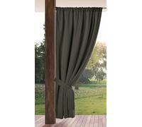 Eurofirany Garden Rideau d'Extérieur à Passe-Tringle, 1 Pièce, Occultant & Imperméable, Protection UV, pour Balcon Terrasse Pergola, 155x200 cm (L x H), Graphite
