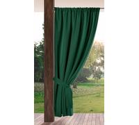 Eurofirany Garden Rideau d'Extérieur à Passe-Tringle, 1 Pièce, Occultant & Imperméable, Protection UV, pour Balcon Terrasse Pergola, 155x200 cm (L x H), Vert Foncé
