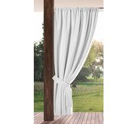 Eurofirany GARDEN Rideau d'Extérieur à Passe-tringle, 1 Pièce, Occultant & Imperméable, Protection UV, pour Balcon Terrasse Pergola, 155x200 cm (L x H), Blanc