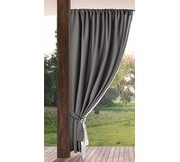 Eurofirany GARDEN Rideau d'Extérieur à Passe-tringle, 1 Pièce, Occultant & Imperméable, Protection UV, pour Balcon Terrasse Pergola, 155x200 cm (L x H), Gris Foncé