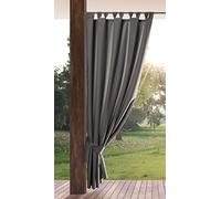Eurofirany Garden Rideau d'Extérieur à Pattes Auto-agrippantes, 1 Pièce, Occultant & Imperméable, Protection UV, pour Balcon Terrasse Pavillon, 155x240 cm (L x H), Gris Foncé