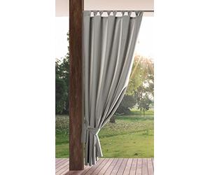 Eurofirany Garden Rideau d'Extérieur à Pattes Auto-agrippantes, 1 Pièce, Occultant & Imperméable, Protection UV, pour Balcon Terrasse Pavillon, 155x220 cm (L x H), Gris Clair