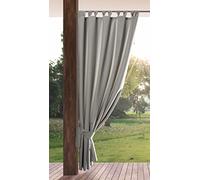 Eurofirany Garden Rideau Extérieur avec Onglet en Haut - 1 pc. Rideau Imperméable, Coupe-Vent, Rideau pour Pergola, Gazebo, Terrasse, Pavillon, 155x240 cm, Gris Clair