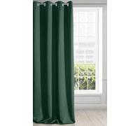 Eurofirany Logan Rideau Occultant Extra Long - 1 Unité, Oeillets, Blocage de la Lumière, Assombrissement de la pièce, Chambre à Coucher, Salon, 140x270 cm, Vert Foncé