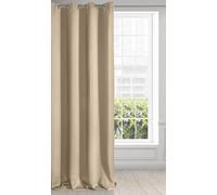 Eurofirany Logan Rideau Occultant Extra Long - 1 Unité, Oeillets, Blocage de la Lumière, Assombrissement de la pièce, Chambre à Coucher, Salon, 140x270 cm, Beige