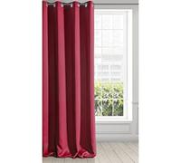 Eurofirany Logan Rideau Occultant Extra Long - 1 Unité, Oeillets, Blocage de la Lumière, Assombrissement de la pièce, Chambre à Coucher, Salon, 135x250 cm, Rouge